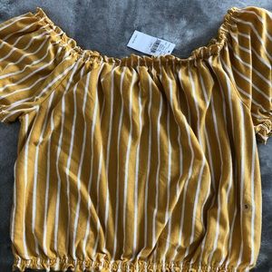 Off the Shoulder Striped Shirt